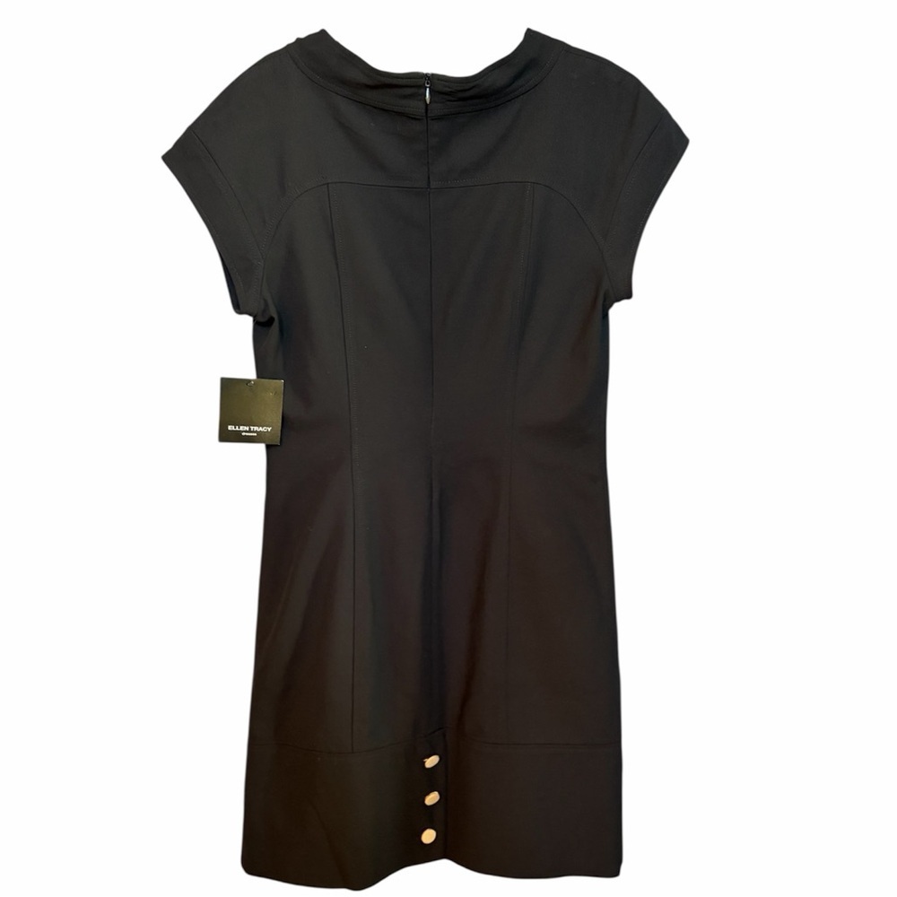 Ellen Tracy Black Mini Dress with Cap Sleeves - Picture 2 of 8